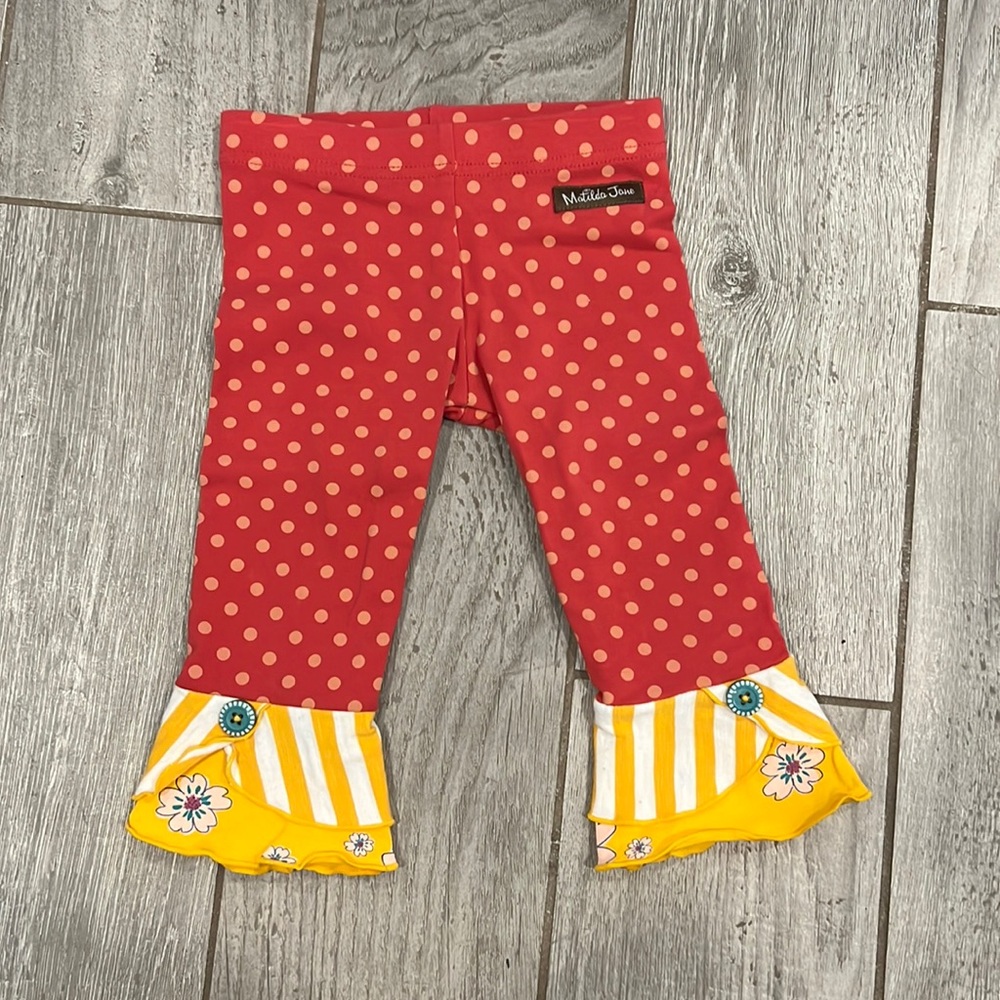 Matilda Jane 2019 Maroon Yellow Capri Pants 2t